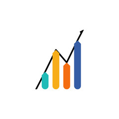 Poster - colored Infographic column chart illustration. Element of business chart for mobile concept and web apps. Infographic column chart can be used for web and mobile