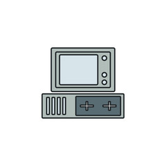 Poster - old computer icon. Element of technology icon for mobile concept and web apps. Field outline old computer icon can be used for web and mobile. Premium icon