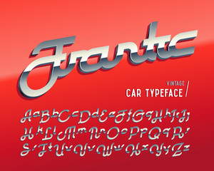 Poster - vintage car typeface named 