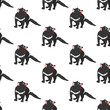 Tasmanian devil seamless pattern