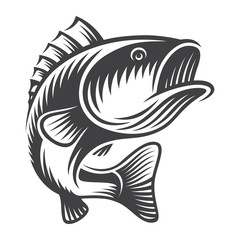 vintage bass fish concept