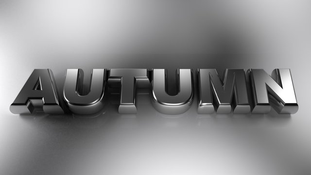 AUTUMN chrome write - 3D rendering