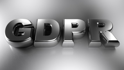 Poster - GDPR metal write - 3D rendering