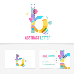 Creative abstract Letter b design vector template on The Business Card Template. Abstract Colorful Alphabet .Friendly funny ABC Typeface. Type Characters.EPS10