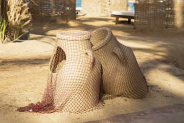 Poster - Two amphoras on sandy beach