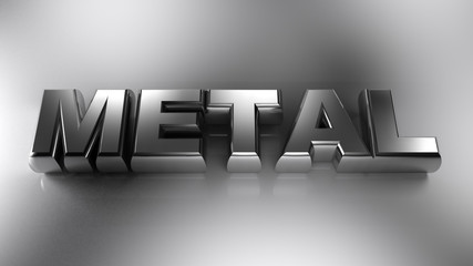 Poster - METAL write on white surface - 3D rendering