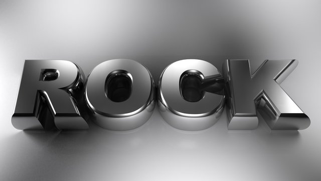ROCK metal write - 3D rendering