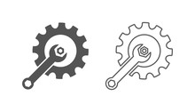 Gears With Spanner Icon