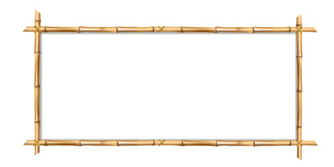  Prostokątna brązowa bambusowa ramka z miejscem na tekst