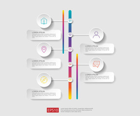Poster - 5 steps infographic. timeline design template with 3D paper label, integrated circles. Business concept with options. For content, diagram, flowchart, steps, parts, workflow layout, chart