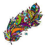 Fototapeta Motyle - Art feather for your design