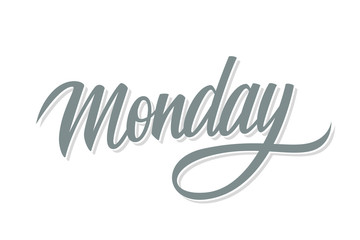 Wall Mural - Monday, day of the week hand drawn lettering. Calligraphic element for your design. Vector illustration.