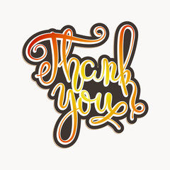 Thank you. Hand drawn lettering typography. Fortune logotype, badge, poster, logo, tag, t-shirt.