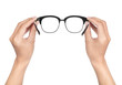 © cloud7days - hand holding Eye Glasses Isolated on White background