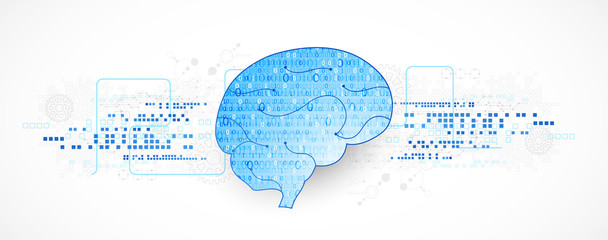 Abstract digital brain,technology concept. Vector