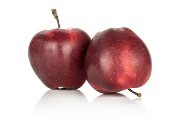 Two red delicious apples isolated on white background.