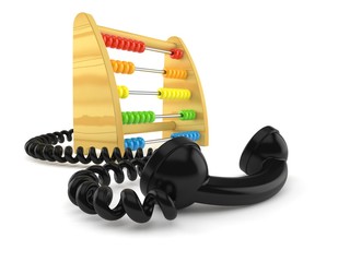 Canvas Print - Wooden abacus with telephone handset