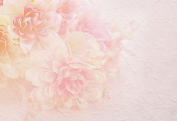Wall Mural - artificial flower on mulberry paper for background.