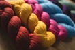 © Wavebreak Media - Multicolored of yarn arranged in row