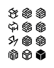 Aufkleber - Set of cubic numbers. Vector isometric symbols.