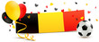 Belgien Fußball Banner Flagge mit Luftballons und Herz Konfetti 