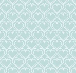 Poster - Linear stylish seamless pattern with hearts. Vector illustration.