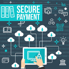Poster - Vector poster of secure online payment