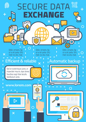 Poster - Vector poster for secure online data exchange
