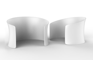 Wall Mural - Blank Premium Round Tension Fabric Conference Trade Show Room . 3d Render Illustration.    