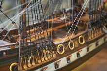 Wooden Ship Model In The Maritime Museum.