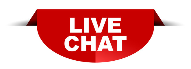 red vector round banner live chat