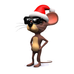 Vector 3d Cool mouse Santa