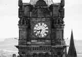 Fototapeta Big Ben - Close Up of a Clock Tower in Black and White