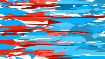 Poster - A simple background of minimalistic variegated magical multicolored abstract different chaotic bright mosaics of inclined lines of waves of strips of geometric figures.  illustration.