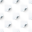 © Alexandr Bognat - Blank white square stickers mock up seamless pattern, 3d rendering. Empty quadratic adhesive sticky label mockup with fold. Clear tileable patern for glass door or wall.