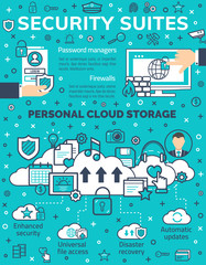 Poster - Vector poster for internet online data security