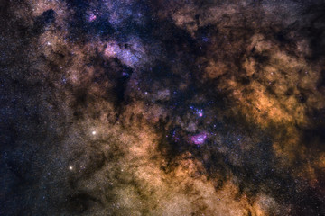 Wall Mural - astrophotography of milky way galaxy. deep space. stars, nebula and stardust at night sky