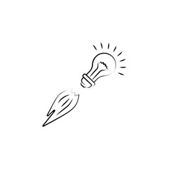 Poster - light bulb icon. Element of idea icon for mobile concept and web apps. Sketch style light bulb icon can be used for web and mobile. Premium icon