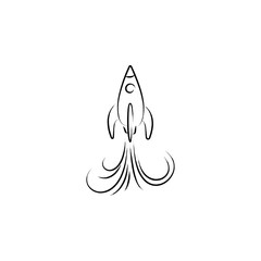 Poster - rocket icon. Element of idea icon for mobile concept and web apps. Sketch style rocket icon can be used for web and mobile. Premium icon