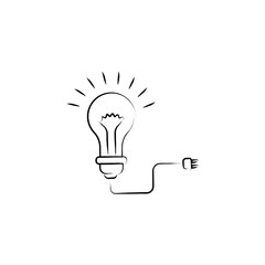 Poster - light bulb and plug icon. Element of idea icon for mobile concept and web apps. Sketch style light bulb and plug icon can be used for web and mobile. Premium icon