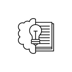 Poster - brain and light bulb icon. Element of education icon for mobile concept and web apps. Thin line brain and light bulb icon can be used for web and mobile