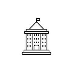 Poster - school building icon. Element of education icon for mobile concept and web apps. Thin line school building icon can be used for web and mobile