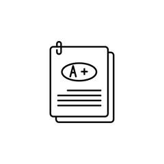 Poster - exam answers icon. Element of education icon for mobile concept and web apps. Thin line exam answers icon can be used for web and mobile