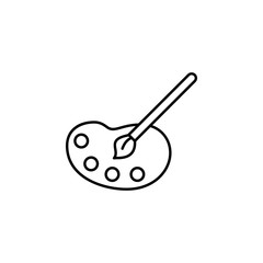 Poster - brush and watercolor icon. Element of education icon for mobile concept and web apps. Thin line brush and watercolor icon can be used for web and mobile