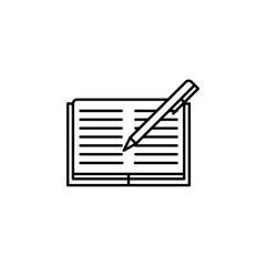 Poster - pen and notebook icon. Element of education icon for mobile concept and web apps. Thin line pen and notebook icon can be used for web and mobile