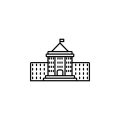 Poster - school building icon. Element of education icon for mobile concept and web apps. Thin line school building icon can be used for web and mobile