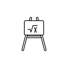 Poster - an easel and a mathematical equation icon. Element of education icon for mobile concept and web apps. Thin line an easel and a mathematical equation icon can be used for web