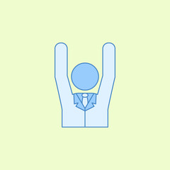 Poster - voter with a raised hand field outline icon. Element of elections icon for mobile concept and web apps. Field outline voter with a raised hand icon can be used for web and mobile
