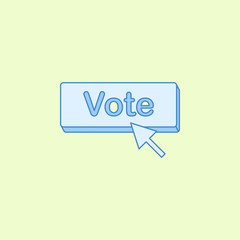 Poster - voting button field outline icon. Element of elections icon for mobile concept and web apps. Field outline voting button icon can be used for web and mobile
