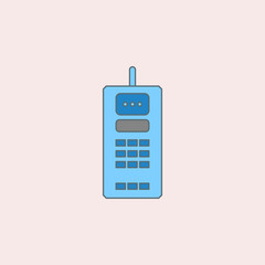 Poster - the first mobile phone field outline icon. Element of generation icon for mobile concept and web apps. Field outline the first mobile phone icon can be used for web and mobile